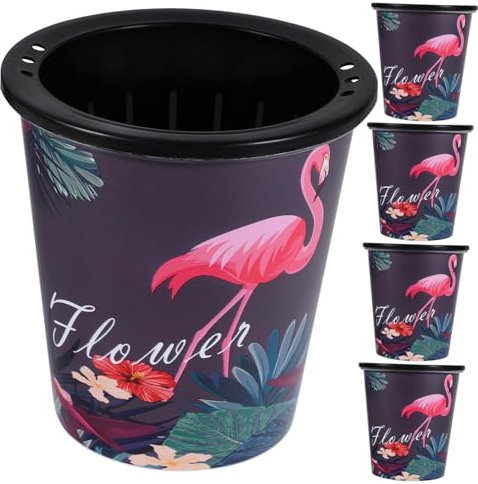 ORFOFE 5stücke Blumentopf Aus Harz Mit Flamingo-Muster Vintage-Design Für Sukkulenten Sukkulenten-Topf Für Balkon Garten Und Schreibtisch Wassersparend Und Langlebig