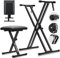 CAHAYA Keyboard Stand and Bench with X Frame Adjustable Stool Style and Heavy Duty Electronic Piano Stand Adjust Height Applies to 61>88 Keys Keyboard