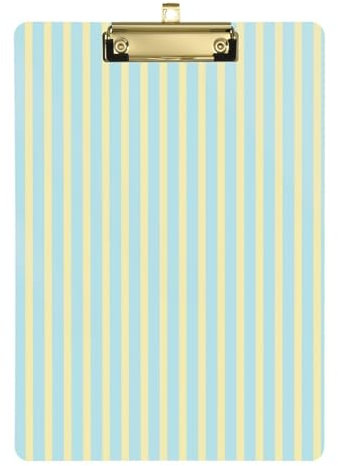 Klemmbrett mit vertikalen Streifen, schmal, transparent, für Fußball-LKW-Fahrer, Größe 22,9 x 30,5 cm, Blau und Gelb