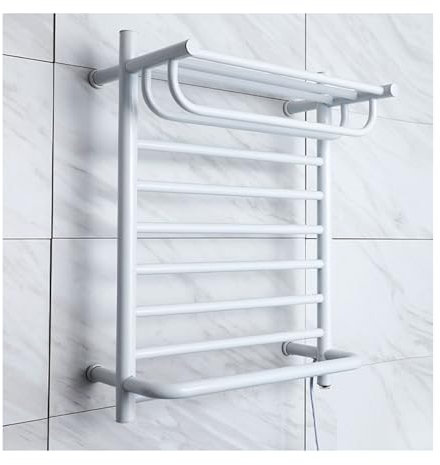 WRJAHCG Toallero Electrico Baño Termostato Pared,Kit De Accesorios Baño Toallero Electrico,Toallero Radiador Electrico Bajo Consumo De Pared,Blanca,Hard Wired