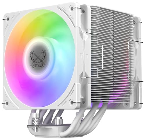 Scythe Mugen 6 CPU-Luftkühler, Dual White ARGB Fan | Intel LGA1700, LGA1151, AMD AM5, AM4 Support, 120mm, Single Tower, Aluminium Top Cover