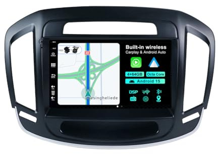 BXLIYER Android 15 IPS Autoradio pour Buick Regal/Opel Insignia (2014-2017) GPS Navi - 4G+64G - Senza fili Carplay Android Auto - DSP Dab Volant WLAN 360-CAM Bluetooth - Caméra + MIC - 2 Din 9 Pouce