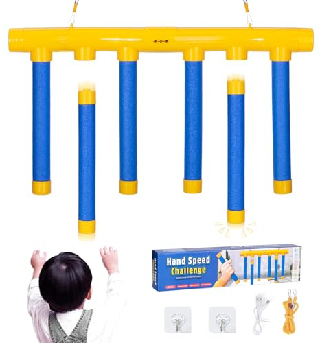 Reflex Drop Sticks Challenge Game, 2026 Upgrade Hand Eye Coordination Training Toy, Hand Speed Challenge Reaction Game, Catching All Drop Sticks for Adult- 3 Adjustable Speed