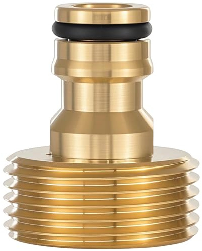 Tap Adapter with 1 Inch Male Thread and Plug-In Coupling 1 Inch Male Thread Brass Quick Coupling Plug-in Coupling for Garden Hose (Compatible with Gardena Plug System)