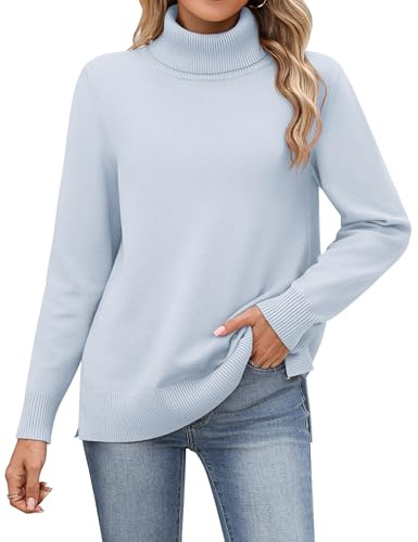 Zeagoo Womens Jumper Turtleneck Sweaters Knit Tops Soft Pullover Winter | Ladies Jumper Long Sleeves Tops Fall Winter Sweatshirt