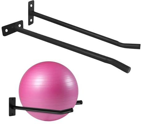 Yoga-Ball-Wandhalterung, 2 Stück, Wand-Stabilitätsballhalter, schwarze Yoga-Bälle, platzsparende Halterung für Fitnessgeräte, Aufbewahrungs-Organizer, -Fitness-Zubehör für Zuhause, Fitnessstudio