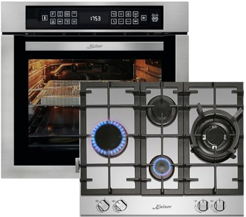 KAISER Backofen-Set Herd Set Autark Einbaubackofen,Edelstahl,86L 15 Fkt.+Einbau Gasherd, 60cm EH 6306 N R + KG 6364