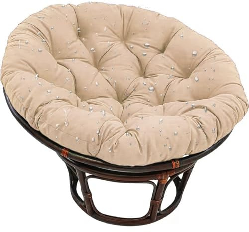 Generisch Polster FüR Papasansessel Wasserdicht Rundes Auflage, Ersatzpolster Papasan, Bodenkissen Gepolstert Sitzkissen FüR Korbsessel Outdoor GartenmöBel Sitzauflage Auflage,Khaki,100×100