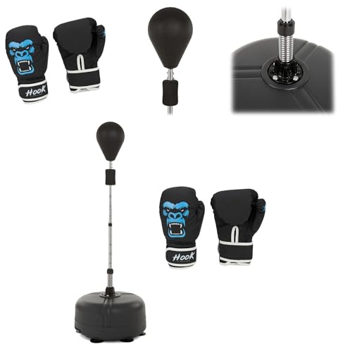 HOOK FIGHTING Gorilla Kinder-Boxset | Verstellbare Boxbirne mit Standfuß & 6 oz Handschuhen | Trainingsset für Zuhause | Koordination, Kraft & Reflextraining