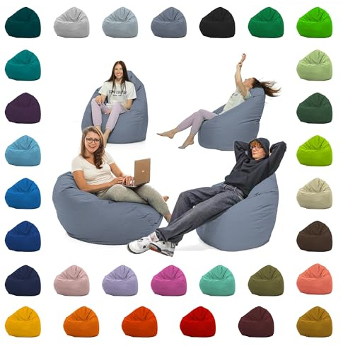 Sitzsack XXL – Beanbag für Kinder & Erwachsene – In & Outdoor geeignet – Wasserabweisend & pflegeleicht – Gefüllt mit hochwertigen EPS-Perlen – Ideal zum Gaming & Entspannen (Anthrazit, XXXL)