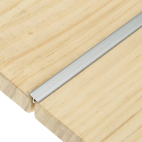 sourcing map 3Pcs T-Molding Transition Strips, 9m x 8mm (L x W) Aluminium Alloy Floor Flat Divider Strip Vinyl Flooring Edging Trim for Floor Gaps Doorways, Matte Gray