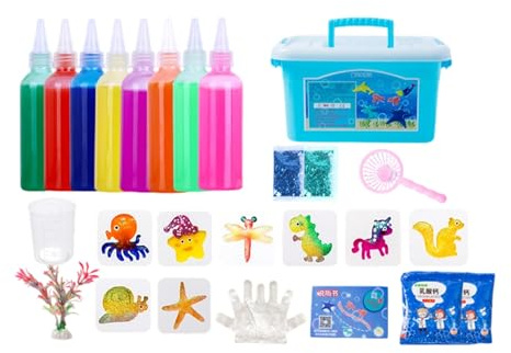 AOSAIXIS Wassergel Spielzeugset Magics Waters Gels, Wassergel Lernset Für Familienspaß, Farbwechsel Mit Einfachem Zusammenbau, Reisen, Weihnachtsgeburtstagsgeschenke, Kunst