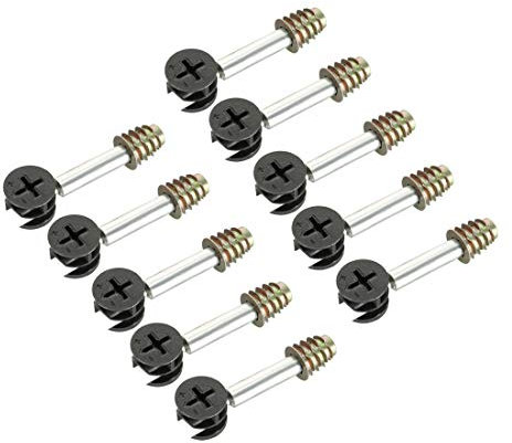 sourcing map 3-in-1 Furniture Connecting Kit 15mm OD Cam Fitting, M6x40mm Dowel Screws, M6 Pre-Inserted Nut 10 Sets