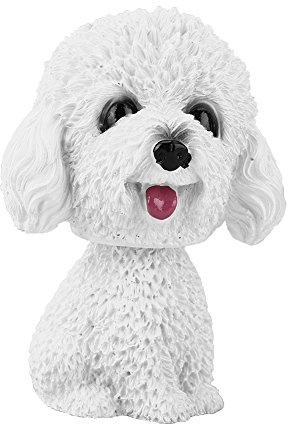 Zerodis Simulation Shaking Dog, Car Decor Nodding Puppy Bobble-Head Toy Car Interior Dashboard Ornament (White)
