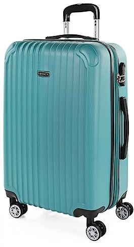 ITACA - Valigia Da Stiva Rigida Valigia Espandibile - Trolley Grande Con Ruote, Valigia 23kg Per Viaggi, Trolley Da Stiva Resistente. Lucchetto a Combinazione, Verde menta