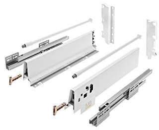GTV - Modern Box Schublade I L=550mm H=210 mm I Weiss I Leises Schließen I Belastung bis zu 40 kg I Einfache Installation I Synchronisation des Fahrweges der Führungen I PB-D-KPL550C1