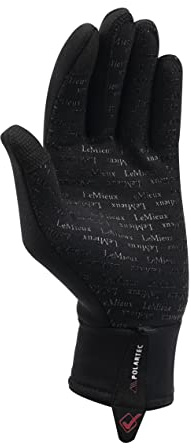 LeMieux Unisex Polar Tec Riding Gloves for Winter - Black - Flexible & Breathable - XL