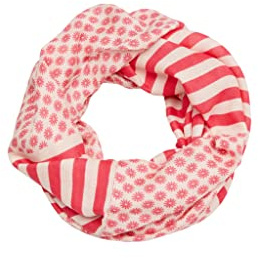 s.Oliver Damen Loop-Schal aus Viskosemix light orange AOP 1