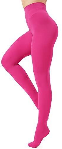 DUCMODA Womens 80 Denier Opaque Tights, Soft Solid Color Footed Tights for Women, Stretchy Pantyhose with 30+ Colors