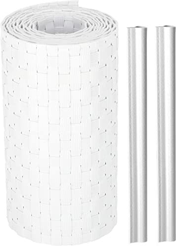 KOTARBAU® Strisce frangivista in Technorattan Solide per Giardino e Balcone Bianco 19 cm x 255 cm Biodegradabili Molti Colori Estetici Durevole Premium