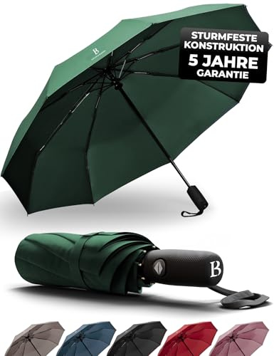 LOGAN & BARNES Regenschirm sturmfest bis 140 km/h - Taschenschirm mit zertifizierter Teflon-Beschichtung gegen Feuchtigkeitsschäden Modell Boston