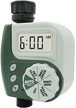 LINZI Electronic Garden Hose Water Timer Single-Outlet Waterproof Automatic Irrigation Lawn Sprinkler Watering Controller with LED Display and Adjustable System 664044