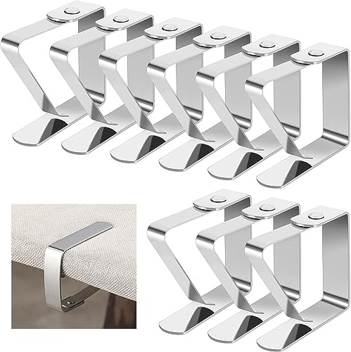 YZDZSW Tischdeckenklammer, 24 Stück Tischdeckenklammer Edelstahl, Tischdeckenhalter Tischtuch Klein Klemme Clips Tischklammern für Restaurant Familie Esstisch 5 x 4 cm