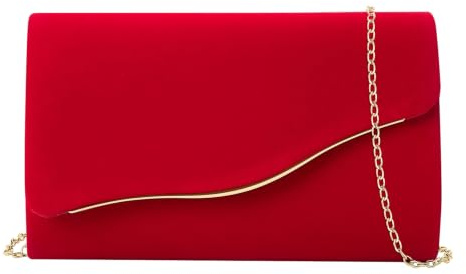 CurvChic Clutch Bag for Women Evening Bag Clutch Formal Party Faux Suede Clutches Wedding Bags Cocktail Prom Clutches