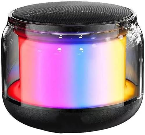Panlouting Mini Altavoz Bluetooth 5.0 | Luz LED RGB MP3 | Micrófono Incorporado para Llamadas con Manos Libres | Ranura para Tarjeta TF y Aux 3,5mm
