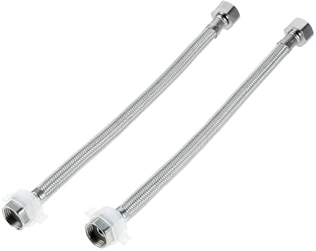 BOWAREPRO 2 Stück Flex Schlauch Armatur, Edelstahl Anschlussschlauch G1/2 x G1/2, Panzerschlauch Wasserhahn, Dusche Umflechtung Flexschlauch für Wasserhahn Mischbatterie (30cm)