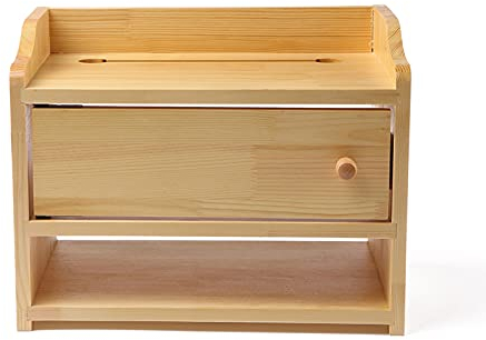Kabelmanagement Router-Aufbewahrungsbox Einfache Holzkabel-Aufbewahrungsbox Doppelschicht-Power-Streifen-Organizer-Box, verstecken und verbergen Verlängerungsblöcke und elektrische Kabel Kabelbox ( Si