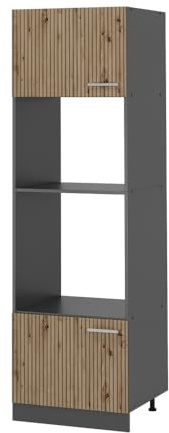Vicco Mikrowellenschrank R-Line, Artisan-Eiche, 60 cm | 2 Türen · ✓ Backofennische · ✓ Mikrowellennische · Höhenverstellbare Füße · ✓ Frei kombinierbar