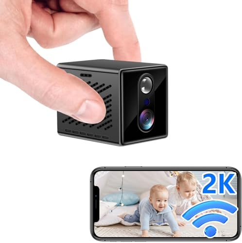 SecuraLen Telecamera Spia, 2K WiFi Mini Telecamera Spia Nascosta, Visione Notturna & Rilevamento Movimento PIR & Penetrazione WiFi Attraverso i Muri e Non WiFi Doppio Uso con Intercomunicante