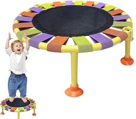 ZHUMCCY Kleines Trampolin,Trampolin Indoor,Hüpfbettspielzeug | Faltbares Fitness-Trampolin, maximale Belastung 165 Pfund, Mini-Leise-Übungs-Sprungbett für Kinder und Erwachsene, Indoor-Training