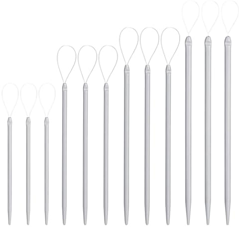 LIQWEI 12 stycken ullnålar, synålar med stort öra synål nylontråd sticknålar öron nylontråd sticknålar för vävning ull handsytt läder (12 cm 9,3 cm 7,8 cm 6,9 cm)