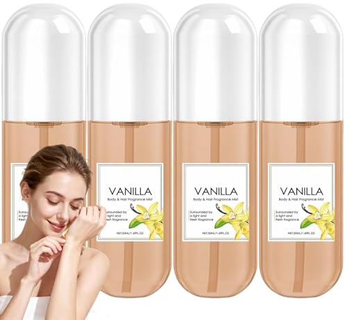 Spray per il corpo alla vaniglia per le donne, profumato per capelli e corpo a lunga durata, con profumo leggero, profumo idratante per la pelle alla vaniglia, spray profumato multiuso per le donne
