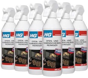 HG Ofen- und Kaminscheiben-Reiniger – Spezialreiniger gegen Ruß & Rauchbelag – 6er Set