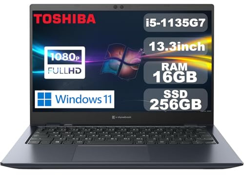 Toshiba Ordenador portátil Dynabook G83/HS, 13,3 pulgadas, Full HD, Core i5-1135G7, 16 GB de RAM, 256 GB SSD, elegante y ligero, webcam, teclado japonés, Win11 Pro (reacondicionado)