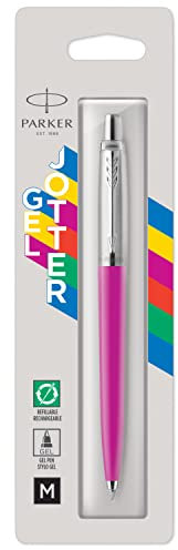 Parker Jotter Originals Gelschreiber, 90er Jahre Retro Magenta Finish, mittlere Spitze (0,7 mm), schwarze Tinte, 1 Stück
