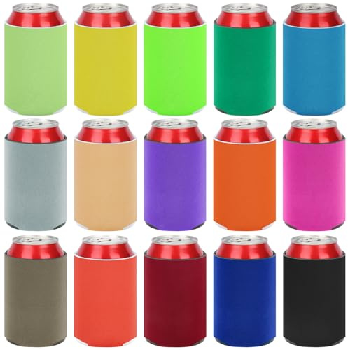 Desing Wish 15 Stück 12oz Standard Schaum Dosenkühler Isolierte DIY Kühlmanschette Bierflaschen Dosenhülle Kühler Manschette Bierhüllen Hüllen für Dosen Soda Isolierhülle Getränkehalter Partyzubehör