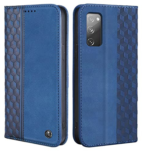 CXTcase Handyhülle für Samsung Galaxy S20 FE/S20 LITE/S20 FE 2022 Hülle, Lederhülle Flip Case für Galaxy S20 Fe 4G, PU Leder Stoßfeste Schutzhülle Tasche für Samsung Galaxy S20 Fe 5G, Blau