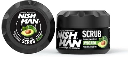 NISHMAN Gesichts- und Körperscrub - Avocado 300ml - Exfolierende Hautpflege für Männer – Entfernt Tote Hautzellen, Reinigt Tiefenwirksam und Sorgt für Einen Frischen, Weichen und Strahlenden Teint