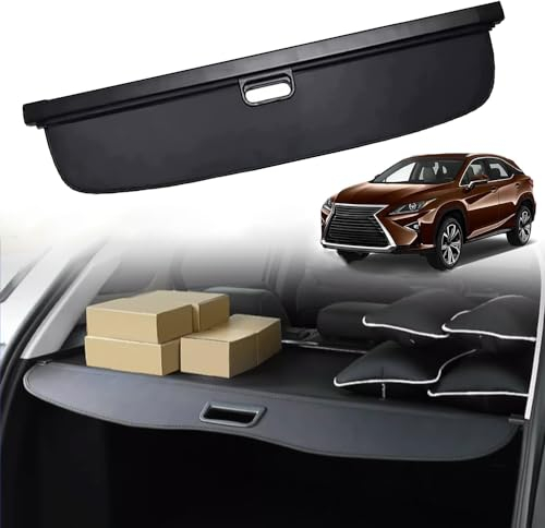 Auto Einziehbarer Laderaumabdeckung Kofferraum für L.e.x.u.s RX 2016-2021, Schwarz Schutz Der Privatsphäre Abdeckung Hutablage Cargo Cover, Ausziehbar Kofferraumabdeckung Rollo