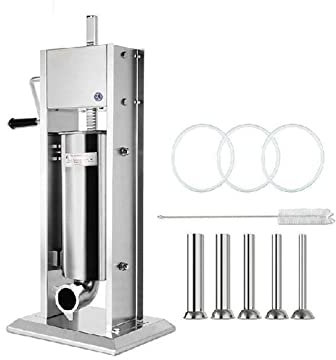 SmPinnaA 3L 5L 7L 10L 15L Vertical Sausage Stuffer Food Processors 5 Filling Nozzles Kitchen Accessories Home Appliance For Hot Dog Tools for Working Household,3L