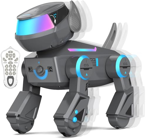 Giocattolo robot per bambini dai 3 anni in su, giocattolo robot programmabile con telecomando, Bluetooth e occhi a LED, giocattoli interattivi, regalo di Natale e compleanno per bambine e ragazzi