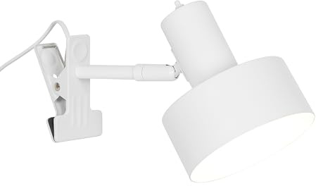 Nordlux Matis Klemmleuchte – Weiß, flexibler Lampenkopf, E27-Sockel, 150 cm Kabel, IP20 – Ideal für Schreibtisch, Nachttisch oder Leselampe
