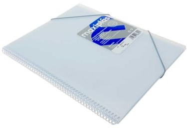 Grafoplás 39836000 Ordner mit 60 Hüllen A4, mit Spiralbindung und Innentasche, transparent, Maxiplás