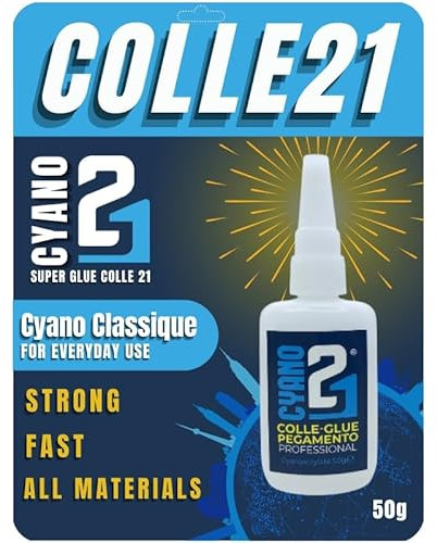 Super Colla COLLE21-50gr, COLLA ciano, Super Glue Cianoacrilato, colla PER MODELLISMO E BRICOLAGE