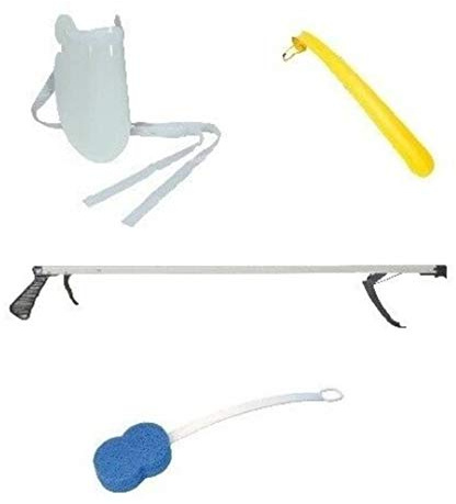 Easy Reach KIT - Includes 26 Grabber, Sock Puller, Shoe Horn & Bath Sponge. Ideal for Hip Replacement Recovery.