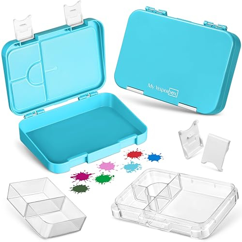 My Vesperbox® Brotdose für Kinder mit Fächern [LEN] - Lunchbox mit Trennfächern - Bento Box - Jausenbox - Brotzeitbox für Schule & Kindergarten - Vesperdose für Jungen & Mädchen